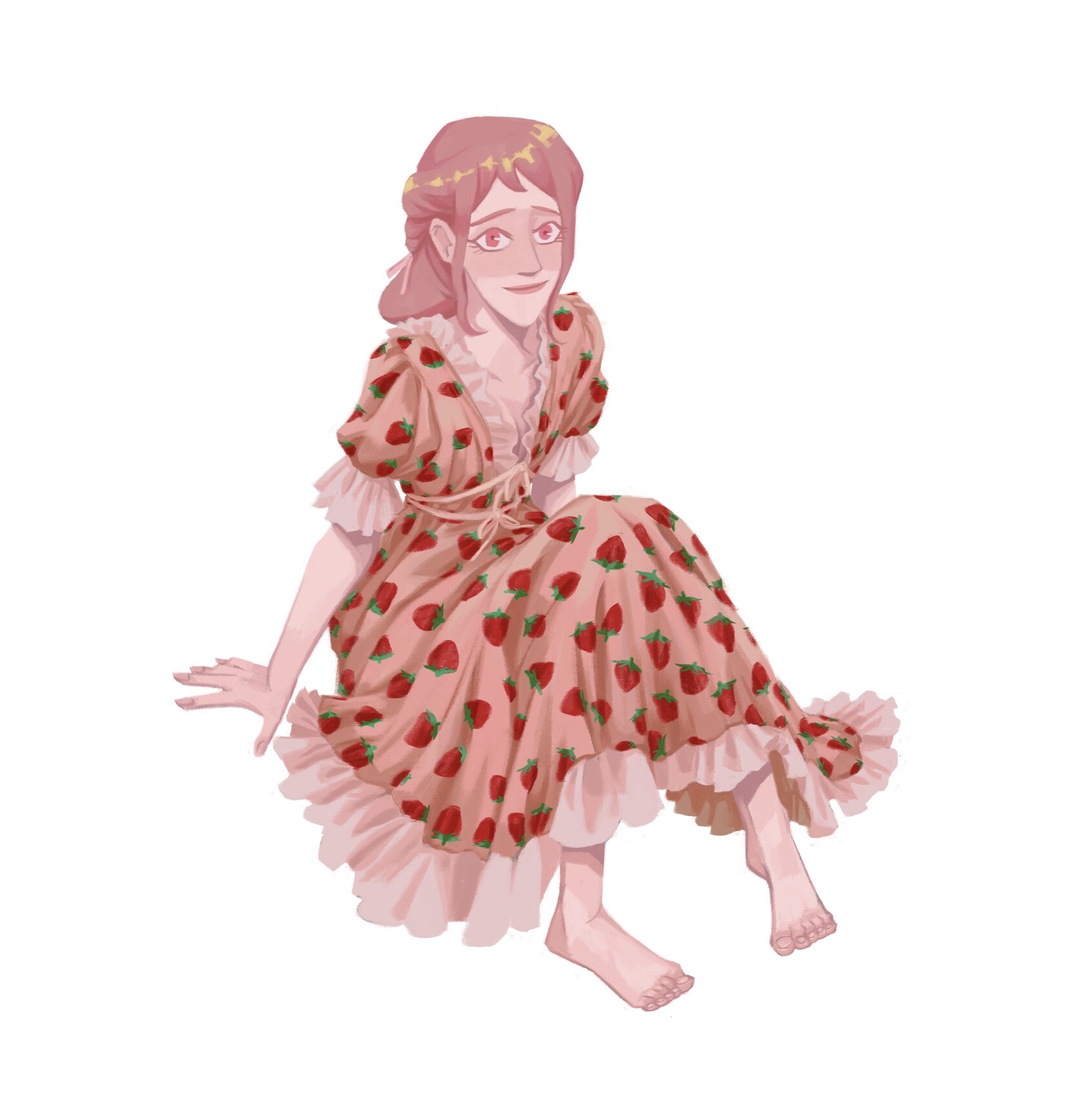 strawberry dress drawing easy